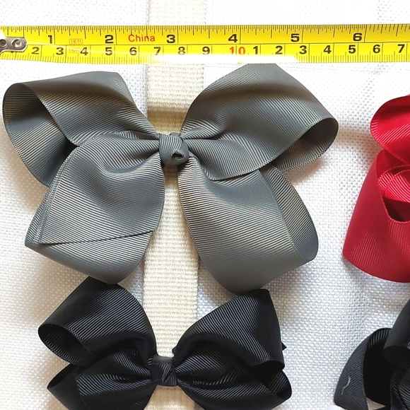 Hair Bows Grosgrain Ribbon Set of 6 - Picture 2 of 7